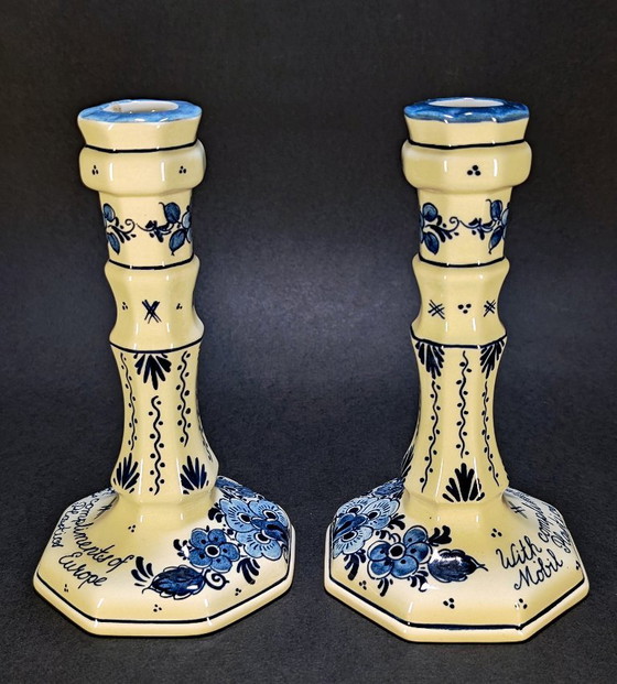 Paar Royal Goedewaagen Blue Delft Kandelaars – Holland – Kandelaars en kaarsen, Ceramic (photo 4 of 7)