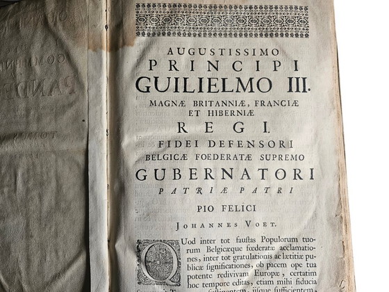 Image 1 of Historia, Derecho y Ciencia - Johannes Voet - Commentarius ad pandectas - 1734 - pergamino en blanco