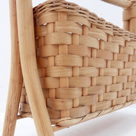 Image 1 of Porte-revues vintage bohème en bambou - Années 1970