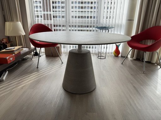 MDF Italia Rock Table 120cm terracotta stone chip cement