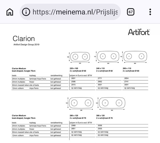 Image 1 of Artifort Clarion XL avec plateau massif