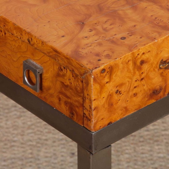 Image 1 of Tavolo da gioco in radica di Guy Lefevre per Maison Jansen, 1970