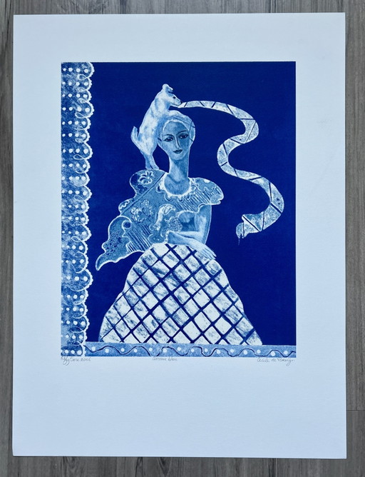 Sérigraphie Cecile de Bruijn - L'amour bleu