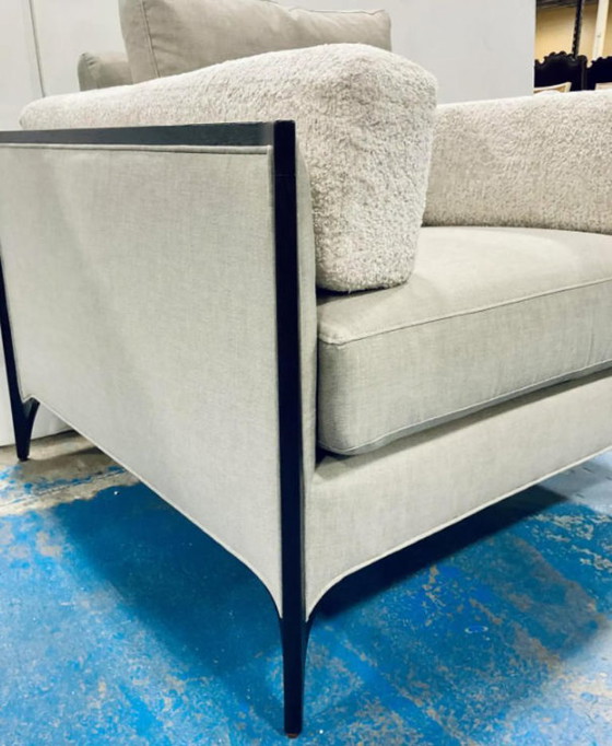 Image 1 of Caracole Modern Gray Bolster Me Clubstoelen (paar), luxe, eigentijdse gestoffeerde accentstoelen voor de woonkamer