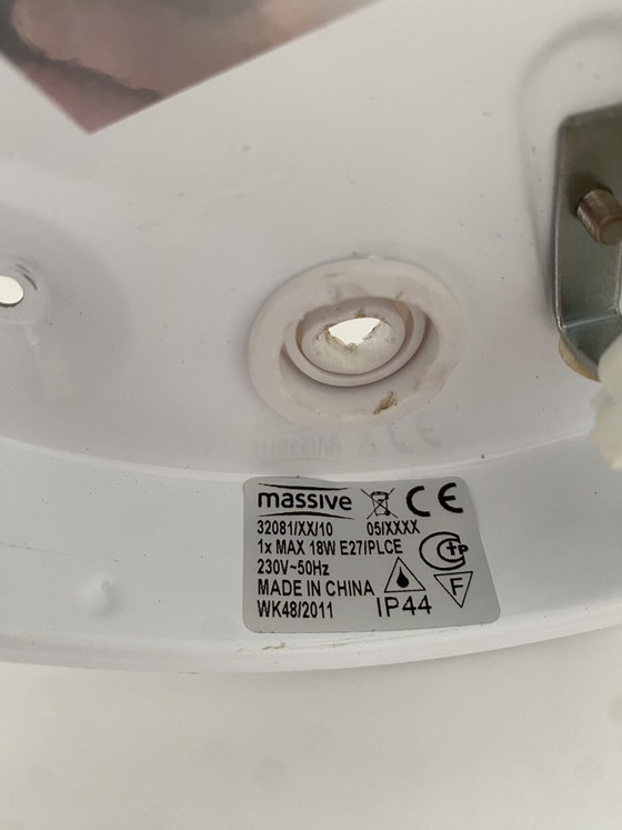 Image 1 of Vintage Bauhaus Plafondlamp - Wandlamp – Massive Opaline Melkglas - Jaren '60/'70