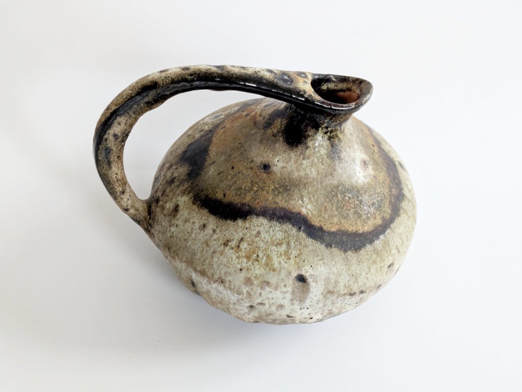 Ruscha Keramik 313 Vase Fat Lava, 1960s German Pottery, Kurt