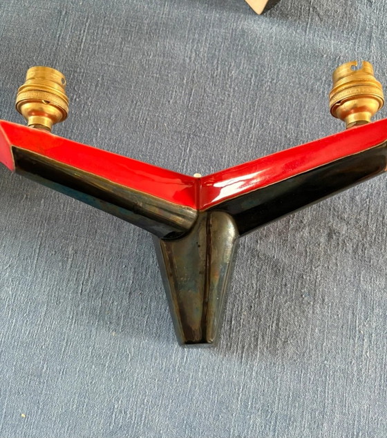 Image 1 of Art Deco ceramic wall lights from the 1950s and 60s