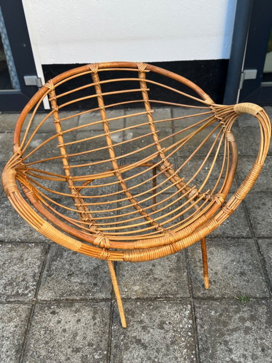 Image 1 of Fauteuils italiens en métal et en rotin MCM