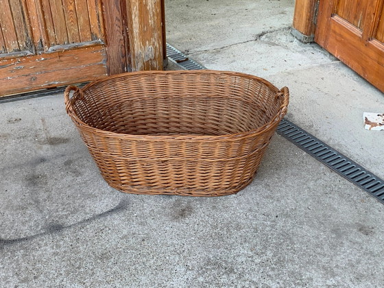 Rustic Wood Basket, 1940s – Decorative Objects, Wicker (photo 3 of 4)