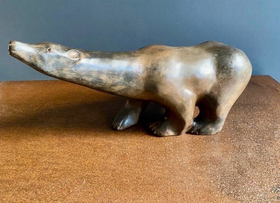 Image 1 of Pierre Chenet "Grand ours polaire" sculpture en bronze 47cm