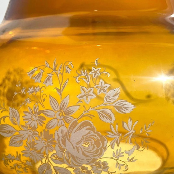 Portuguese Vintage Amber Glass Romantic Hanging Light, 1970s – Pendant lamps (photo 11 of 13)