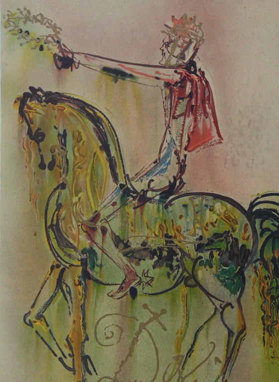 Salvador Dali : Les Chevaux, Le Chevalier Romain, Lithographie Signée – Lithographies et sérigraphies, Paper (photo 3 of 6)