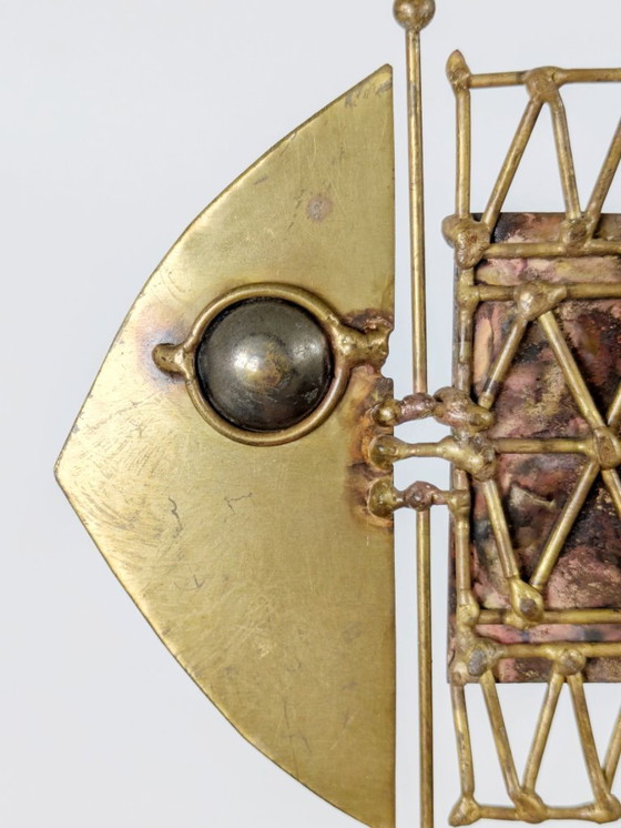 Image 1 of Midcentury Brutalist Fish Sculpture by Jarc | France | Mixed Metals