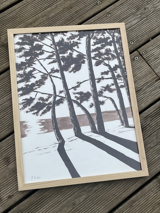 Encre sur papier encadré 40x30cm