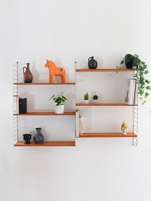 1960s Scandinavian Wall Shelving System in Fir