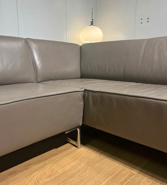 Image 1 of Design on Stock Bloq Hoekbank Leer Taupe Goede Staat