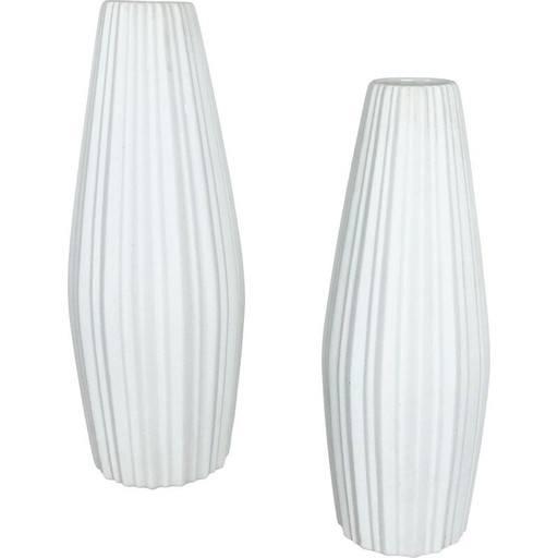 Paire de vases en porcelaine Op Art par Heinrich Selb Allemagne 1970
