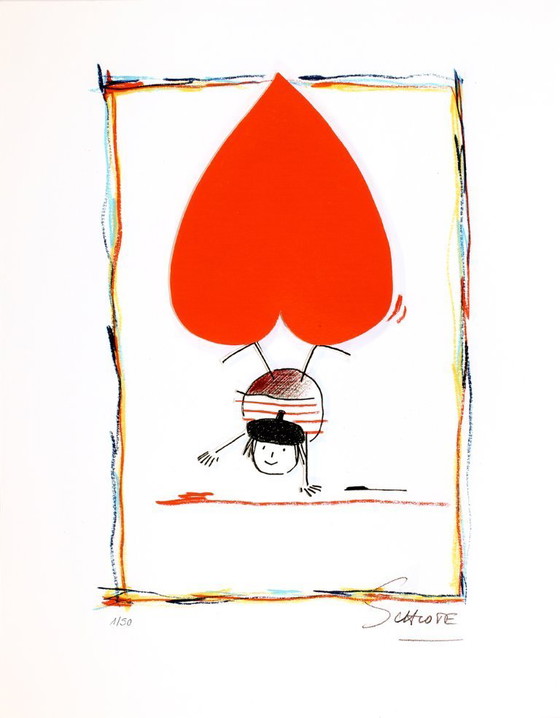 Image 1 of Schlote, Wilhelm - Rouge et noir - 3D construction - signed by hand