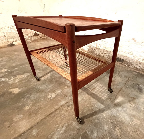 Image 1 of Carrello da tè Poul Hundevad, carrello bar con piano rimovibile