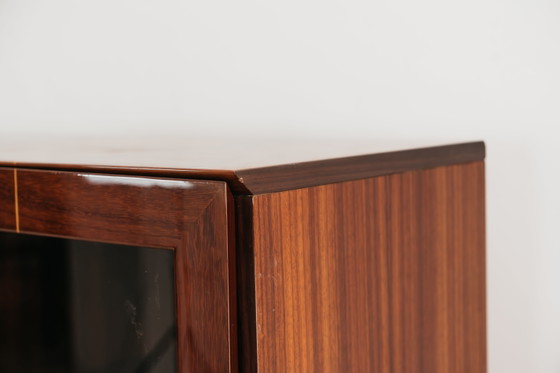 Image 1 of Showcase In Monumental Rosewood Zebrawood Lacquered Mid-Century Design 1970