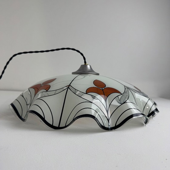 Grote Vintage Hanglamp uit de jaren 80, Hanglampen, Metaal, Wit, Design (foto 4 van 8)