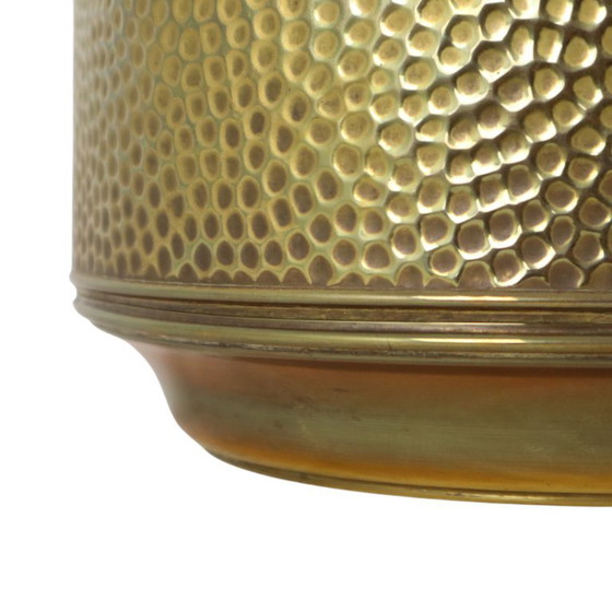 Grote Messing Plantenbak Jardinière Brandhout Repoussé – Brass (photo 13 of 15)