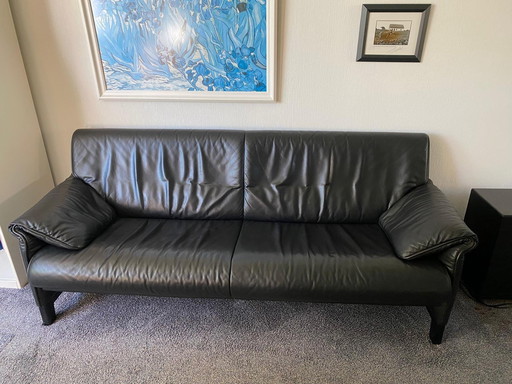 De Sede Sofa Schwarz Leder 3 Pers.