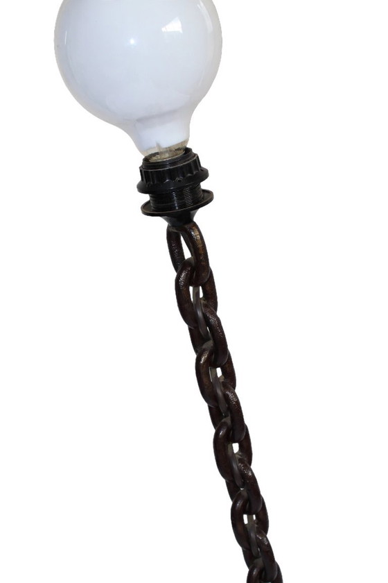 Brutalist Chain Lamp Vintage – Table lamps, Iron, Metal (photo 2 of 6)