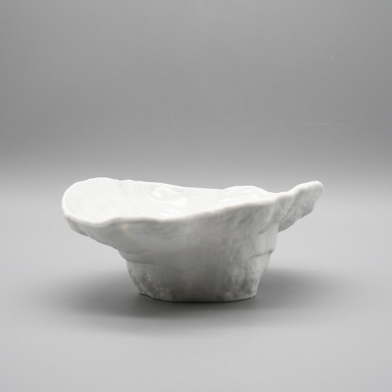 Image 1 of Élégance organique Bol sculptural en porcelaine biscuit blanc par Hutschenreuther, Allemagne, années 1970