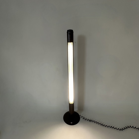 Image 1 of Jaren 70 Vloerlamp Bruin TL Buis Post Modern Vintage