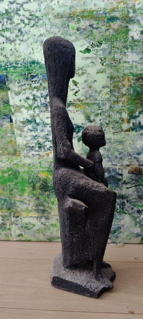 Scultura brutalista vintage – Donna con bambino – Sculture, Altro (photo 4 of 6)