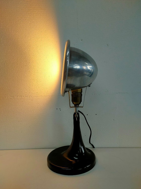 Image 1 of Rare industrial Bauhaus (style) 1950s-60s table lamp by Fritz Pendorff (GDR) with Bakelite base