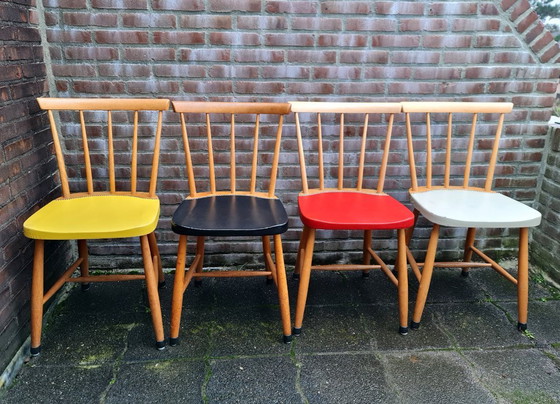 Image 1 of Vintage Dining Chairs 60s Bars Chairs 4 Colors Top