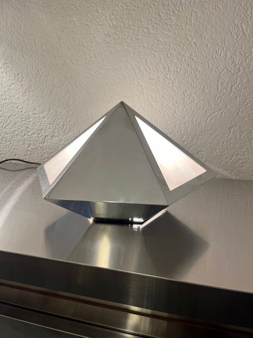 UFO Pyramid Chrome Table Lamp by Banci Firenze