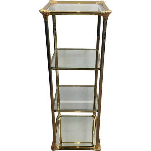 Vintage gold-plated Hollywood Regency 3-tier shelf, 1970