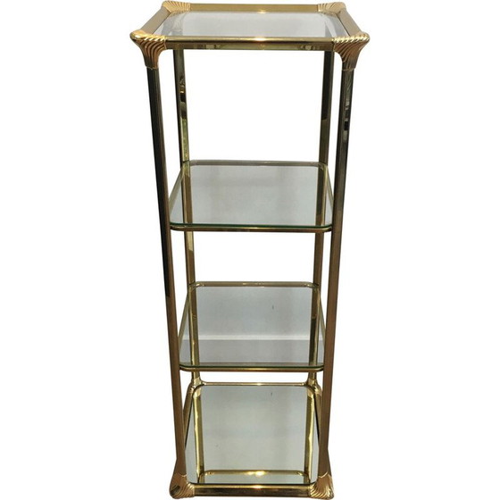 Image 1 of Vintage gold-plated Hollywood Regency 3-tier shelf, 1970