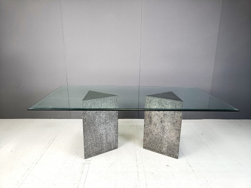 Table de salle à manger vintage brutaliste, 1970S