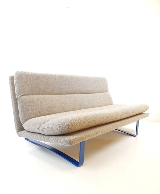 Image 1 of Vintage Artifort bank Kho Liang Le beige bruin wol ploegstof