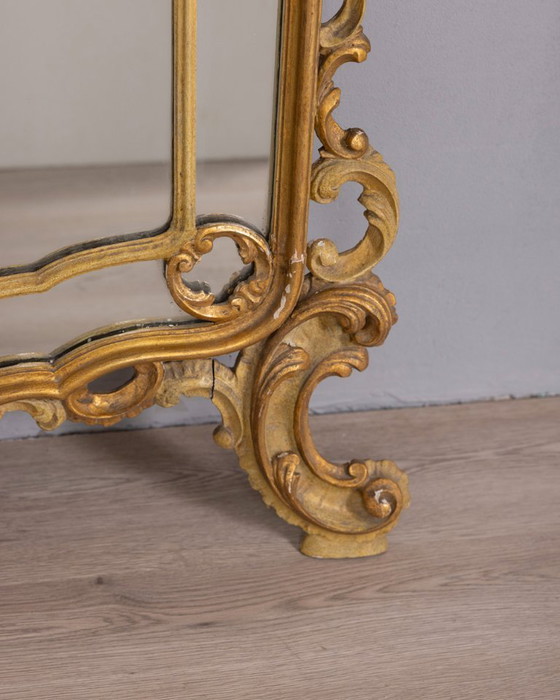 Image 1 of BAROKKE STIJL VERGULDE HOUTEN WANDSPIEGEL UIT HET BEGIN VAN DE 20E EEUW