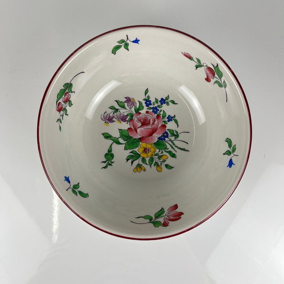 Salad bowl PM, Réverbère Model by KG Lunéville, Rose Pattern, Worked Exterior – Crockery, Ceramic (photo 3 of 6)