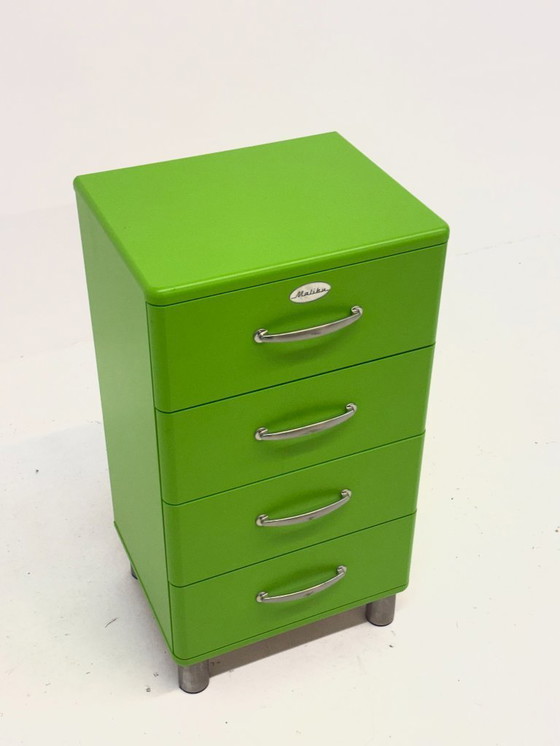 Image 1 of Cassettiera Malibu Tenzo verde a 4 cassetti vintage