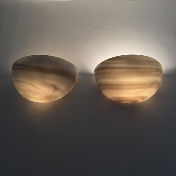 Image 1 of Juego de 2 grandes apliques de pared Carrara de Peil &amp; Putzler, década de 1970