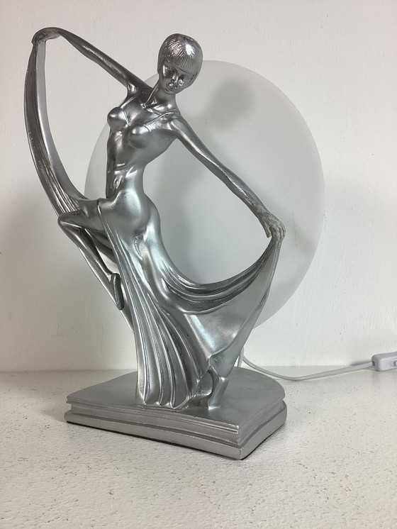 Image 1 of Lampe im Art-Deco-Stil, tanzende Frau, 1980er Jahre