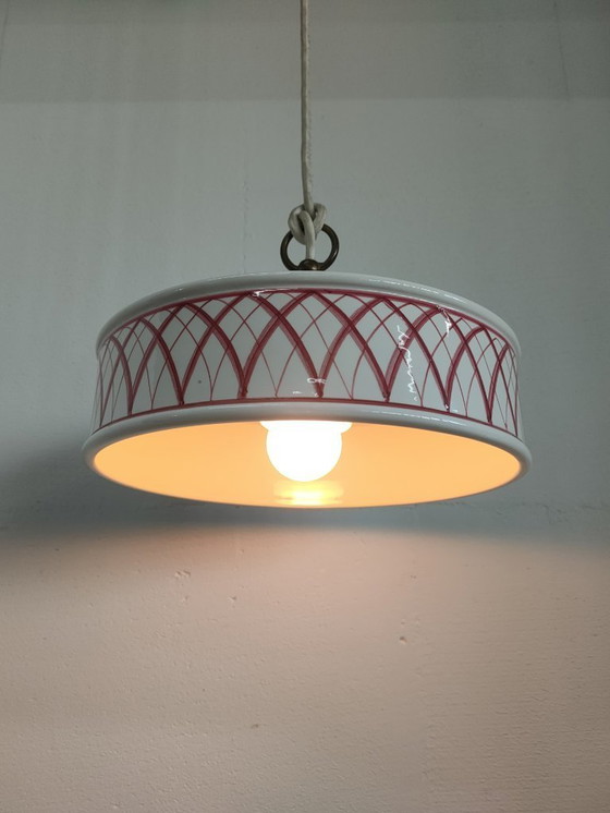 Image 1 of Rara lampada a sospensione in porcellana d'epoca