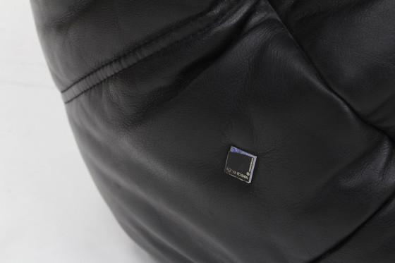 Image 1 of Divano vintage Togo Ligne Roset a 2 posti in pelle nera Michel Ducaroy anni '90