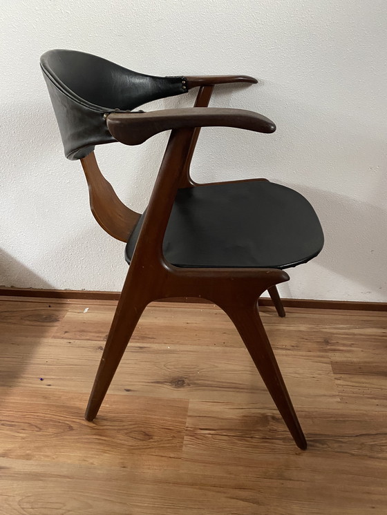 Image 1 of 4 sedie vintage in corno di mucca di Louis van Teeffelen