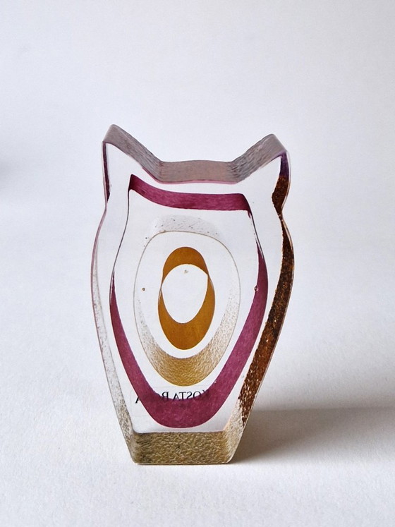 Image 1 of Kosta Boda - Miniescultura de búho "Night Eyes" de Bertil Vallien - Firmado