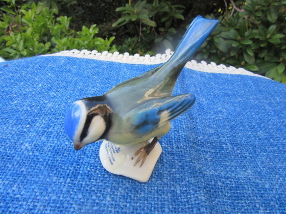 Image 1 of Figurine d'oiseau en porcelaine Goebel, mésange bleue, vintage