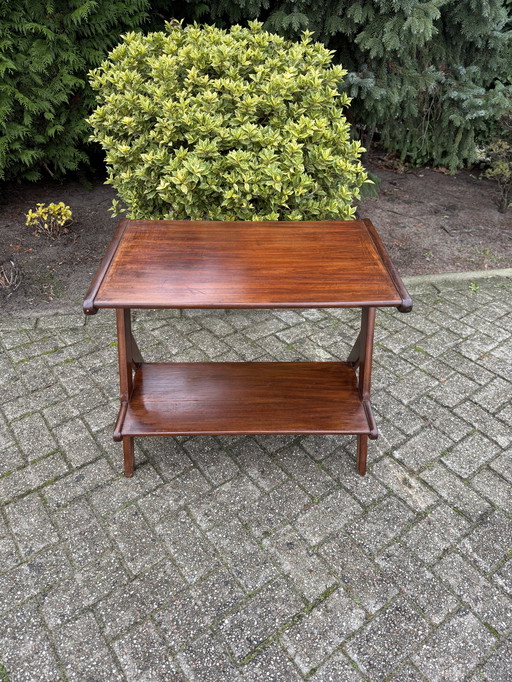 Mesa auxiliar de madera vintage de mediados de siglo