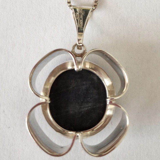Kultaseppä Salovaara Finland - Silver pendant with labradorite and necklace - 60s – Decorative Objects (photo 4 of 7)